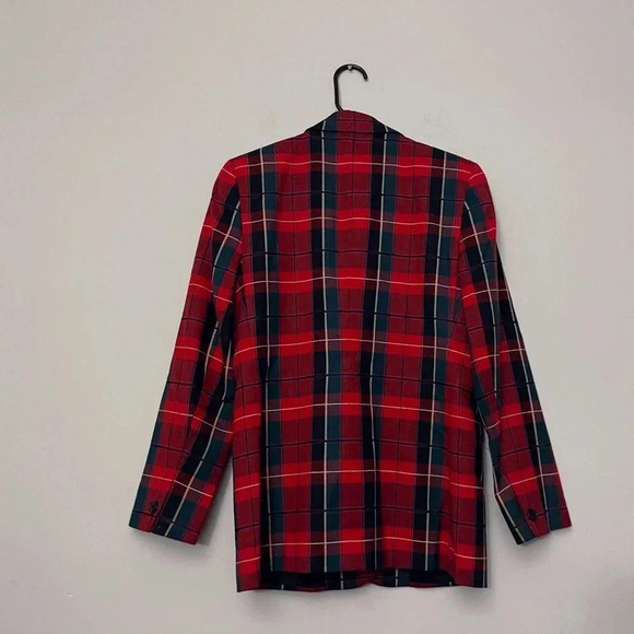 Talbots vintage plaid blazer holiday preppy Christmas Academia petite relaxedfit - Picture 3 of 9